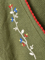花刺繍 チロルカーディガン