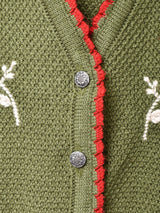 花刺繍 チロルカーディガン