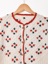 花刺繍 チロルカーディガン