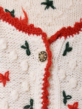 花刺繍 チロルカーディガン