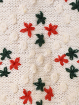 花刺繍 チロルカーディガン