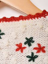 花刺繍 チロルカーディガン