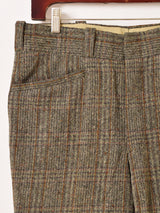 チェック柄 ウールスラックス