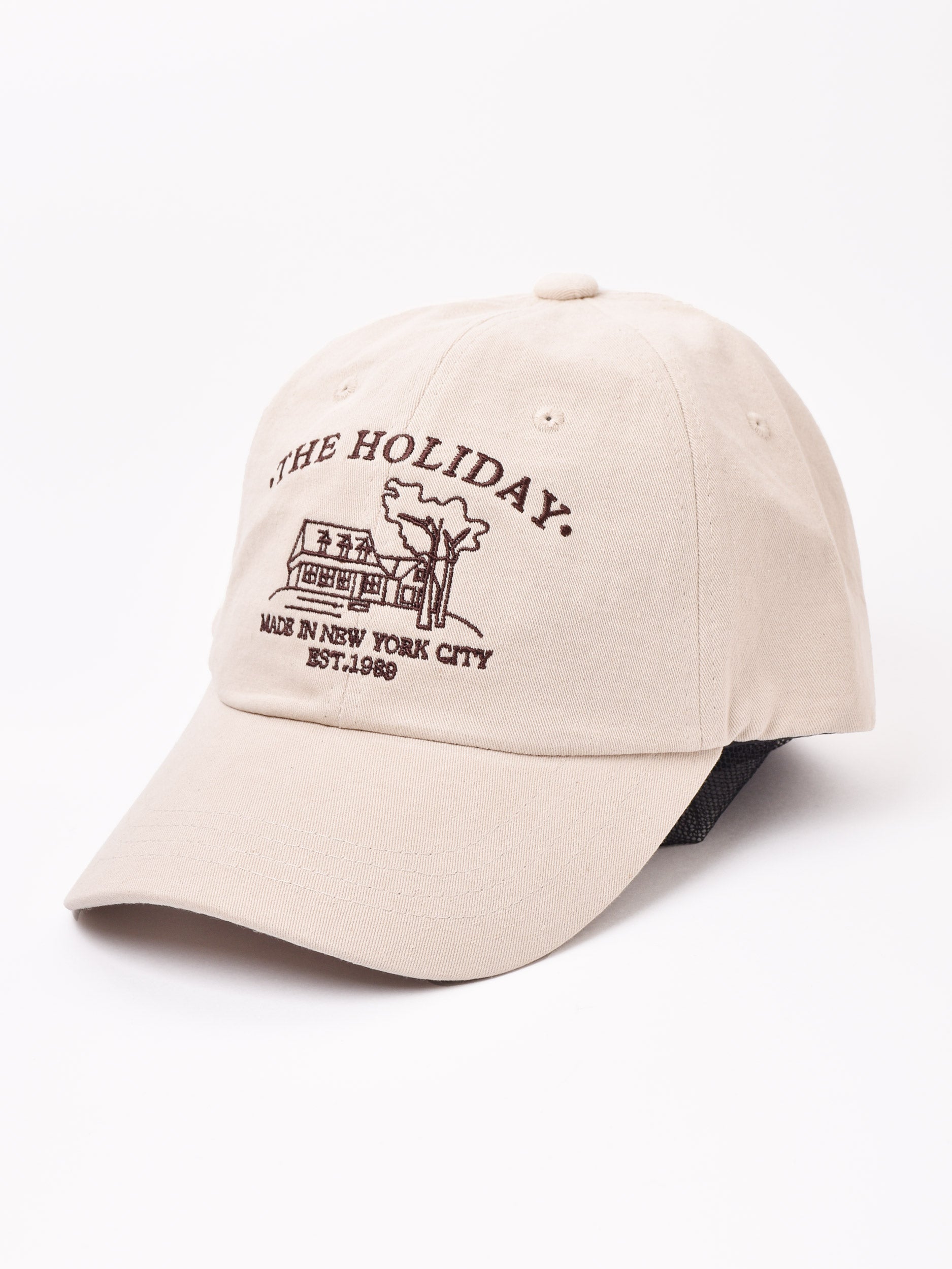 office holiday ネイビー　キャップ 2色展開】ロゴ刺繍入り コットンキャップ「THE HOLIDAY」 – 古着