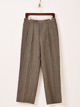 チェック柄 ウール スラックス