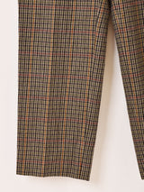 チェック柄 ウール スラックス