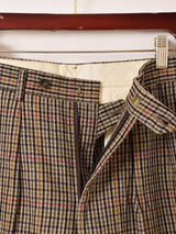 チェック柄 ウール スラックス