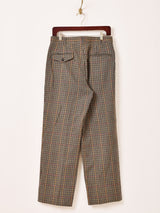 チェック柄 ウール スラックス