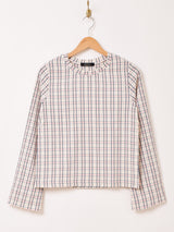 【2色展開】Meridian チェック柄 長袖 カットソー