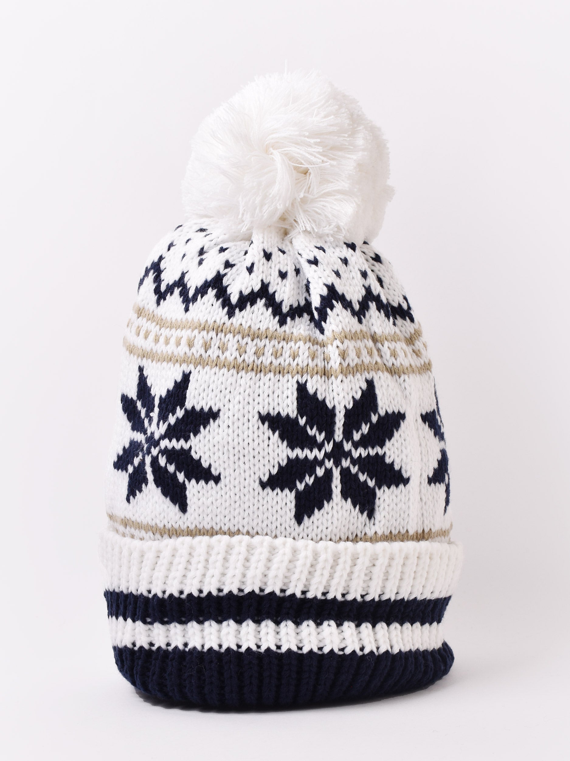 CASTELBAJAC ニット帽 雪の結晶模様 3色展開雪結晶 ポンポン付き ニットキャップ \u2013 古着屋Top of the