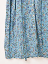 花柄 フリルカラー 半袖ワンピース