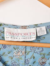 花柄 フリルカラー 半袖ワンピース