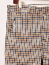 チェック柄 ポリフレアパンツ