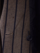 ヴィンテージブローチ付き ストライプ柄 テーラードジャケット