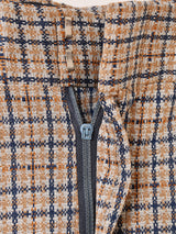 チェック柄 ポリフレアパンツ
