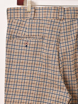 チェック柄 ポリフレアパンツ