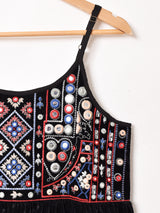 Emerald Motel ミラーワーク刺繍 ベロア キャミソールワンピース