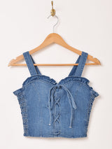 【2色展開】Emerald Motel デニム レースアップ ビスチェ