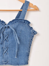 【2色展開】Emerald Motel デニム レースアップ ビスチェ