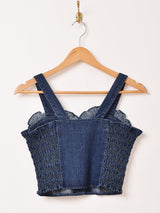 【2色展開】Emerald Motel デニム レースアップ ビスチェ