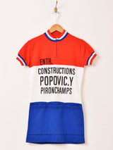 トリコロールカラー サイクルジャージ