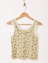 【4色展開】Elcamino 小花柄 リブ タンクトップ