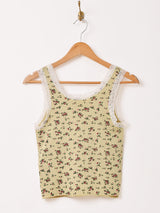 【4色展開】Elcamino 小花柄 リブ タンクトップ