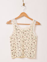 【4色展開】Elcamino 小花柄 リブ タンクトップ