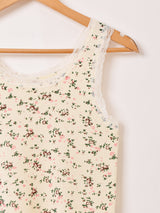 【4色展開】Elcamino 小花柄 リブ タンクトップ