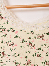 【4色展開】Elcamino 小花柄 リブ タンクトップ