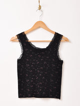 【4色展開】Elcamino 小花柄 リブ タンクトップ