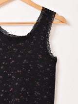 【4色展開】Elcamino 小花柄 リブ タンクトップ