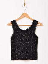 【4色展開】Elcamino 小花柄 リブ タンクトップ