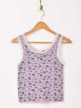 【4色展開】Elcamino 小花柄 リブ タンクトップ