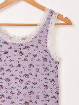 【4色展開】Elcamino 小花柄 リブ タンクトップ