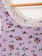 【4色展開】Elcamino 小花柄 リブ タンクトップ