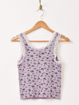 【4色展開】Elcamino 小花柄 リブ タンクトップ