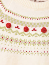 Elcamino ポンポン付き フェアアイルセーター