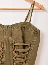 【2色展開】Meridian サイド レースアップ ビスチェ