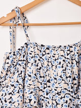 【2色展開】Meridian 花柄 フリル ミニ キャミソールワンピース