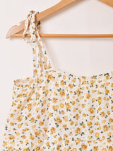 【2色展開】Meridian 花柄 フリル ミニ キャミソールワンピース