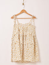 【2色展開】Meridian 花柄 フリル ミニ キャミソールワンピース