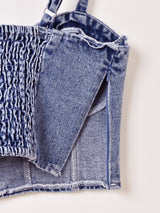 【2色展開】Elcamino デニム レースアップ ビスチェ