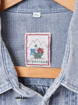 刺繍入り メタルボタン 長袖 チロルシャツ
