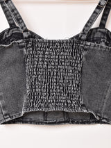 【2色展開】Elcamino デニム レースアップ ビスチェ