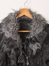 "Juju&Christine" ファー ラメ デザイン カーディガン