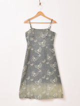 Meridian バタフライ柄 デニム キャミソールワンピース