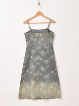 Meridian バタフライ柄 デニム キャミソールワンピース