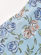 花柄 フリルカラー 半袖ワンピース