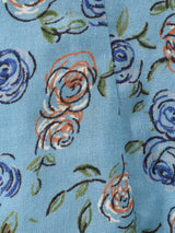 花柄 フリルカラー 半袖ワンピース